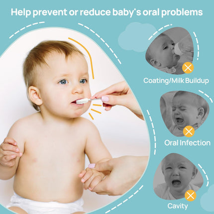 Baby Tongue Cleaner, Baby Oral Cleaner, Disposable Infant Mouth Cleaner Newborn, Upgrade Gum Cleaner with Paper Handle for Infants Ages 0-2 Years, 40 Pack