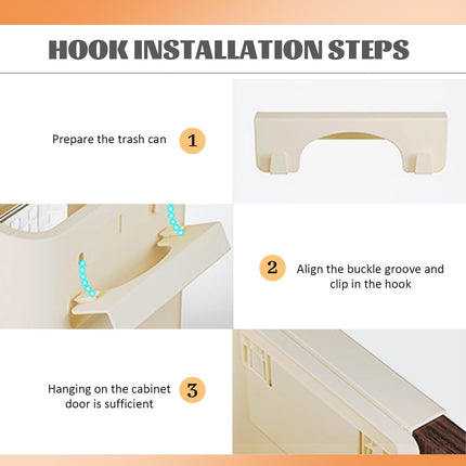 Hanging Kitchen Trash Can Collapsible Trash Bin Magnetic Garbage Bin Plastic Waste Can Compost Bin Garbage Can for Kitchen Bedroom Bathroom Cabinet