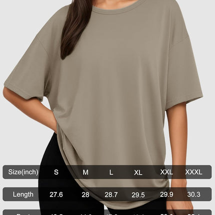 1/2/4 Pack Oversized Tshirts for Women, Loose Fit Crew Neck Summer Baggy Tops Workout Tees plus Size T Shirts