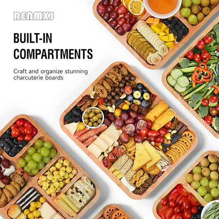 Portable Charcuterie Boards with Lid, Cheese, Veggie & Snack Tray