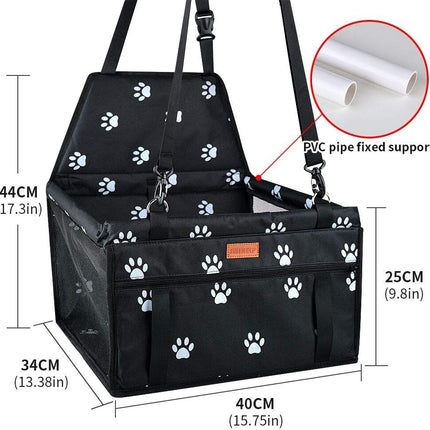 Dog Car Seat Puppy Portable Pet Booster Car Seat with Clip-On Safety Leash and PVC Support Pipe, Anti-Collapse,Perfect for Small Pets
