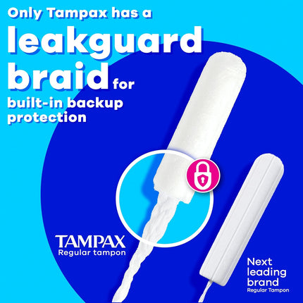 Pearl Tampons for Women, with Leakguard Braid, Super Absorbency, Unscented, 100 Count (2 Packs of 50)