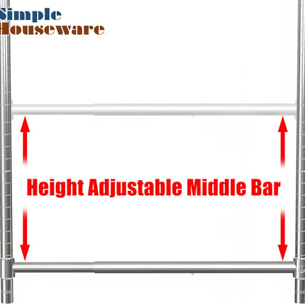 Adjustable Closet Hanging Rod, Chrome