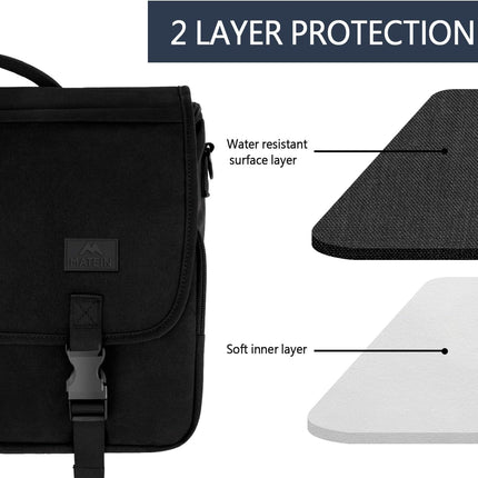 Messenger Bag for Men, Briefcases Lightweight Men'S Laptop Bag 15.6 Inch Water Resistant Crossbody School Satchel Bags Computer Work Office Bag with Shoulder Strap, Black