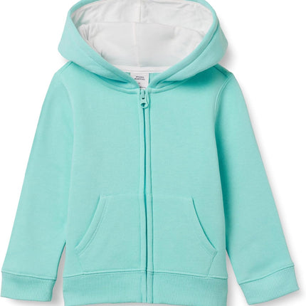 Girls and Toddlers' Fleece Zip-Up Hooded Sweatshirt with Lined Hood and Rib Knit Detail