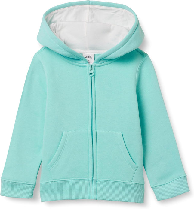 Girls and Toddlers' Fleece Zip-Up Hooded Sweatshirt with Lined Hood and Rib Knit Detail