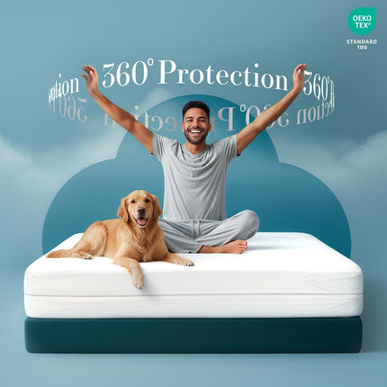 Mattress Protector Zippered Full XL Size, 100% Waterproof Bed Bug and Dust Mite Proof Mattress Encasement, Absorbent 6 Sided Mattress Cover