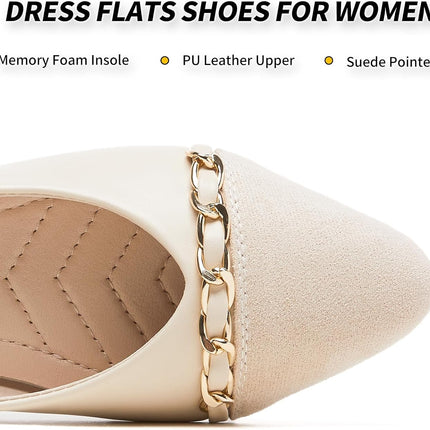 Women'S Black Flats Shoes,White Dress Shoes for Women,Crimping Faux Suede Ballet Flats Comfortable