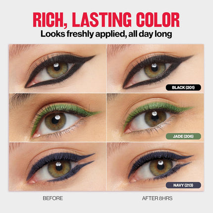 Colorstay Pencil Waterproof Eyeliner, Smudge-Proof, Eye Makeup with Built-In Sharpener, Long-Lasting, Matte Finish, 201 Black, 2 Pack