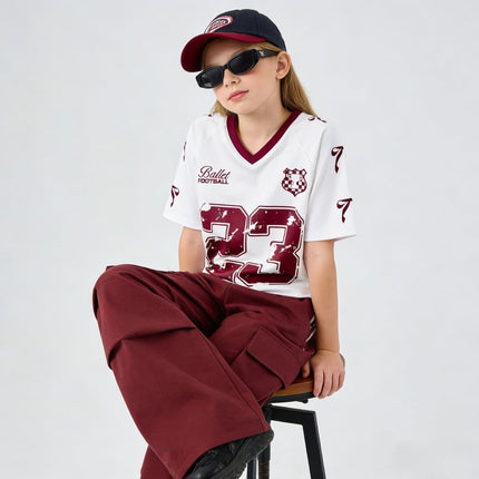 Tween Girls Clothes Short Sleeve Graphic T-Shirt Top + Cargo Pants 2Pcs Outfit Set, Size 7-15Years