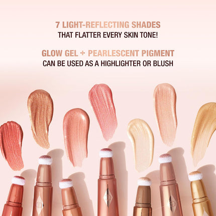 Charlotte Tilbury Beauty Light Wand Liquid Highlighter Makeup - Soft-Focus Highlighter & Blush for Cheeks - Pearlescent, Weightless Radiant Finish