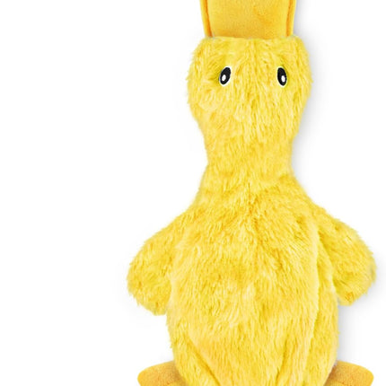 Interactive Squeaky Dog Chew Toy, Ideal Dog Toys for Chewers, Small, Medium & Large Dogs, and Fetch Lovers - Crinkle Duck (Yellow), Large