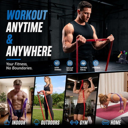 Pull up Assistance Bands,Muit Levels Resistance Bands for Senior/Adults,Exercise Bands with Door Anchor, Strength Bands for Fitness Training, Physical Therapy,Home Gym Workouts
