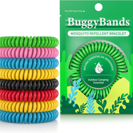 12 Pack Mosquito Repellent Bracelets for Adults & Kids, Individually Wrapped, DEET Free, Natural and Waterproof Band
