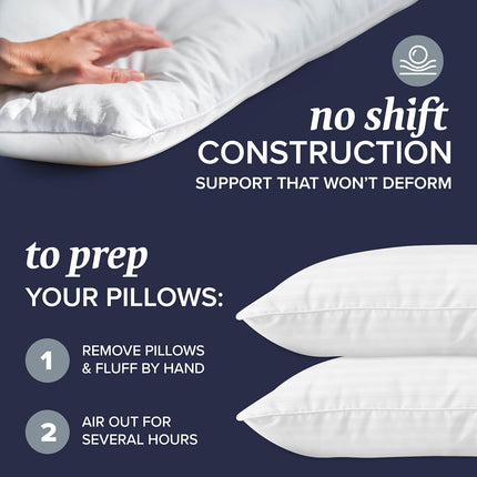 Beckham Hotel Collection Bed Pillows King Size Set of 2 - down Alternative Pillow for Back, Stomach or Side Sleepers