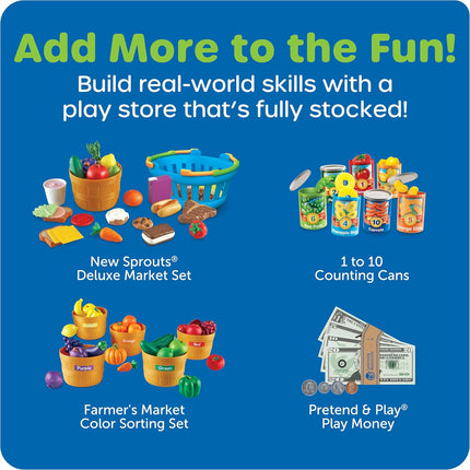 Pretend & Play Calculator Register Toy - Kids Play Set & Credit Card Toy, Register for Kids, Pretend Grocery Store Shopping Playset for Toddlers, Teaching Math Set