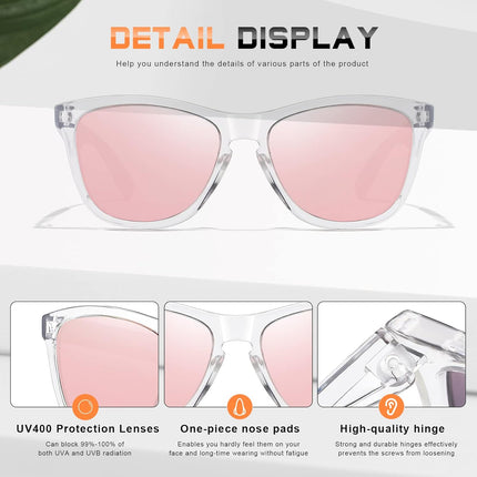 Sunglasses Womens Polarized Sunglasses for Women Trendy Designer Mirrored UV Protection Sun Glasses