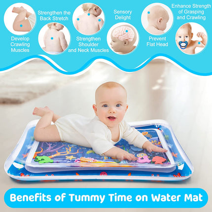 Tummy Time Water Mat丨Inflatable Tummy Time Water Play Mat for Babies, Infants and Toddlers 3 to 24 Months Promote Development Toys Baby Toys Essentials and Gifts