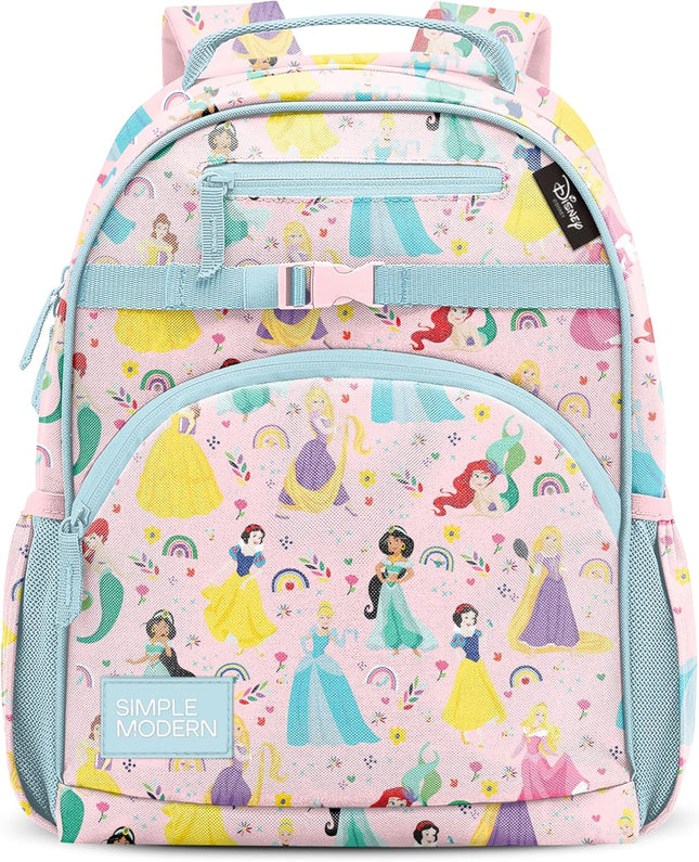 Simple Modern Medium Disney Toddler Backpack for School Girls and Boys | Kindergarten Elementary Kids Backpack | Fletcher Collection | Kids - 15" Tall | Princess Rainbows