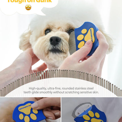 Professional Eye Comb for Pets | Stainless Steel Tear Stain Remover for Cats & Dogs | Gentle Round-Head Grooming Tool | Compact & Portable for Eye Gunk Removal