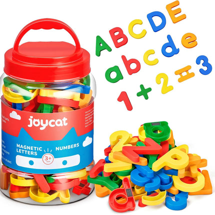 78 Pieces Magnetic Letters Numbers Alphabet Fridge Magnets ABC 123 Preschool Educational Learning Plastic Colorful Toy Set Uppercase Lowercase Math Symbols for Toddlers Kids 3+