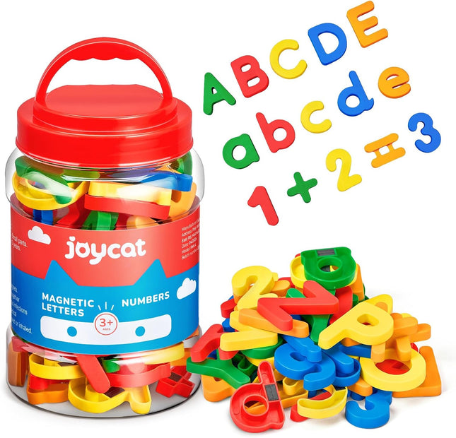 78 Pieces Magnetic Letters Numbers Alphabet Fridge Magnets ABC 123 Preschool Educational Learning Plastic Colorful Toy Set Uppercase Lowercase Math Symbols for Toddlers Kids 3+