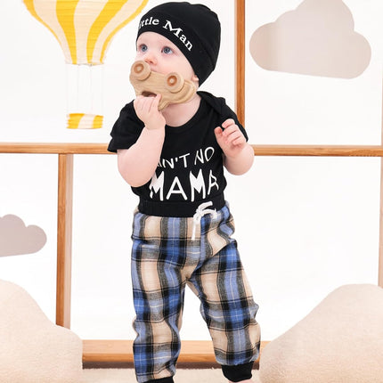 Newborn Infant Baby Boy Clothes Outfits New to the Crew Outfits Long Pants Toddler Baby Boy Clothes Set