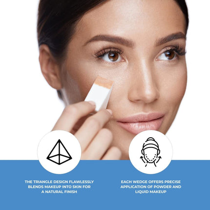 Beauty Wedges, Latex Free Foam Sponges, Makeup Blenders for Powder and Liquid Makeup, 100-Count