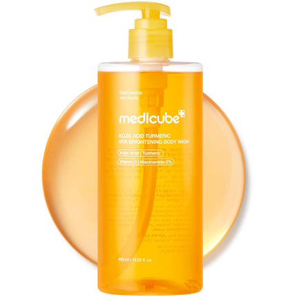 Kojic Acid Turmeric Brightening Body Wash | Gentle Shower Gel for Uneven Skin | Niacinamide, Vitamin C, AHA/BHA | Deep Cleansing, Hydrating Formula | Easy and Effective, 13.52 Fl.Oz