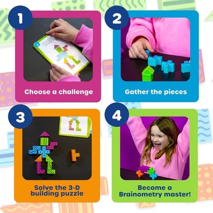 STEM Explorers Brainometry - 3D Puzzle Games for Kids, Kids Travel Games, Brain Teaser Puzzles, Pattern Memory Game, Brain Game Toys, Classroom Toys, 5 Year Old Boy and Girl Gifts