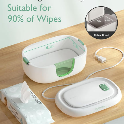 Baby Wipe Warmer, Innovative Spring Design, Large Capacity Wipes Dispenser, Fast and Even Heating, 4 Modes of Temperature Heating Control, Diaper Wipe Warmer with Night Light