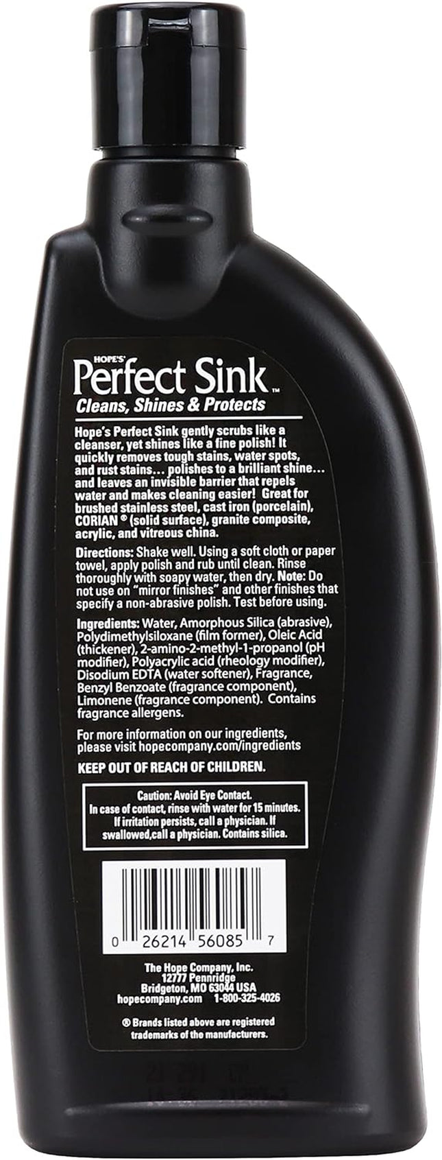Perfect Sink Cleaner and Polish, Restorative, Water-Repellant, Removes Stains, Ideal for Brushed Stainless Steel, Cast Iron, Porcelain, Corian, Composite, Acrylic, 8.5 Oz 2 Pack