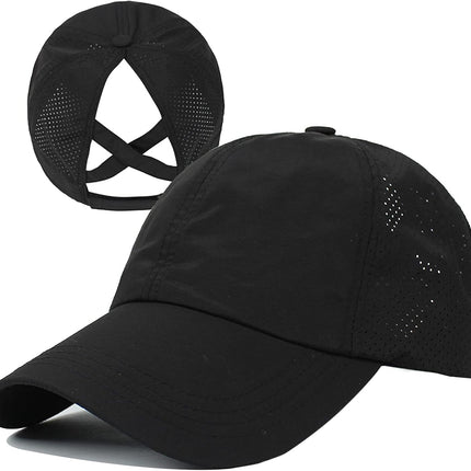 Womens Criss Cross Ponytail Hat Quick Drying Baseball Cap Sun Hats UV Protection Sport Cap