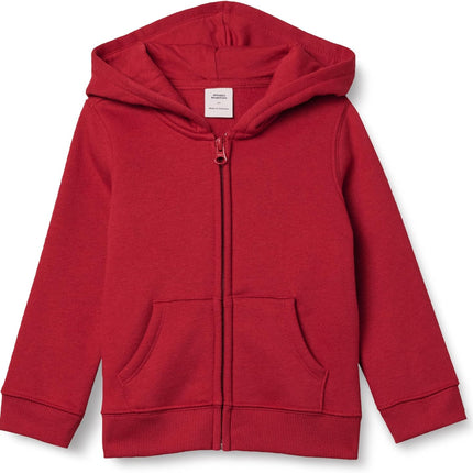 Girls and Toddlers' Fleece Zip-Up Hooded Sweatshirt with Lined Hood and Rib Knit Detail