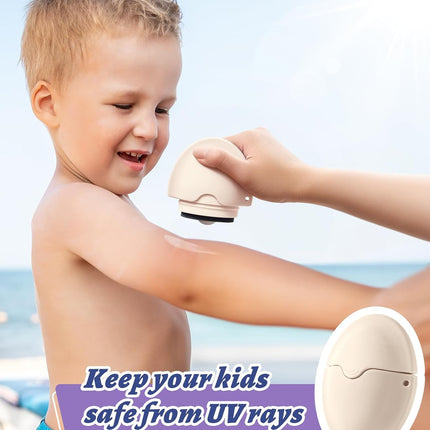 Sunscreen Applicator, Refillable Roll on Sponge Sunscreen Applicator for Kids, Bpa-Free Silicone Lotion Applicator for Body Lotion, Portable Sunblock Buddy Brush with Protective Caps for Travelers