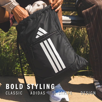 Adidas Alliance Sackpack – Drawstring Backpack for Sports, Small Gym Bag, Black/2, OSFA