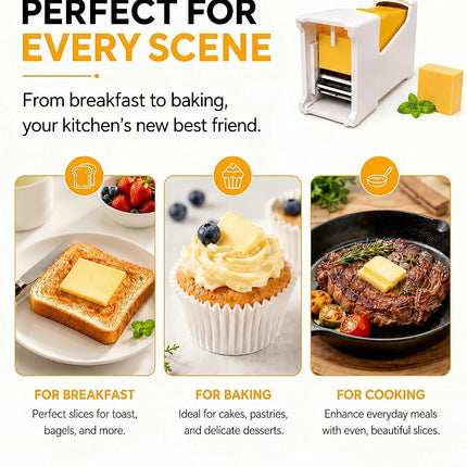 One-Click Butter Cutter & Slicer,Measuring Dispenser & Airtight Keeper