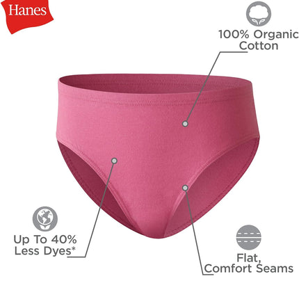 Girls' and Toddler Organic Underwear, Brief & Hipster, 8-Pack, Pure Comfort Organic 100% Cotton Panties