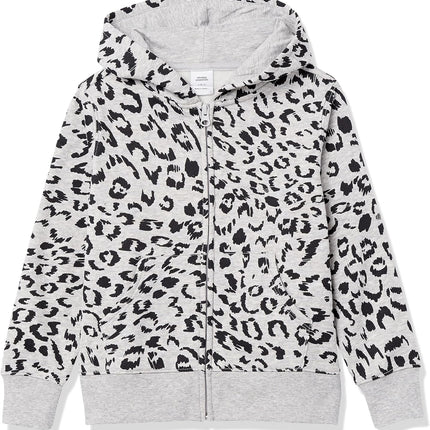 Girls and Toddlers' Fleece Zip-Up Hooded Sweatshirt with Lined Hood and Rib Knit Detail