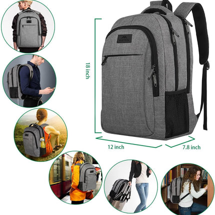 Travel Laptop Backpack, Business anti Theft Slim Sturdy Laptops Backpack Personal Item Bag, Water Resistant College School Computer Bag Gift for Men & Women Fits 15.6 Inch Notebook, Grey