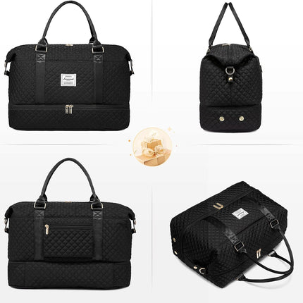 Travel Duffle Bag,Weekender Bags for Women with Shoe Compartment，Carry on Overnight Bag with Toiletry Bag,Gym Duffel Bag with Wet Pocket, Hospital Bags for Labor and Delivery