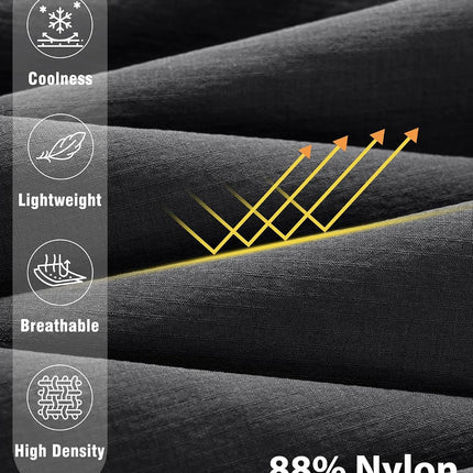 Mens Hiking Pants Lightweight Cargo Work Tactical Nylon Stretch Waterproof Quick Dry Fishing Travel Outdoor 6 Pockets