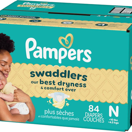 Swaddlers Diapers, Size 0 (Up to 10 Lbs), 84 Count, Hypoallergenic, Absorbent, Keeps Baby Dry and Comfortable, Skin Safe Disposable Newborn Baby Diaper