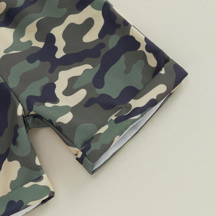 Toddler Kids Baby Boy Summer Clothes Sets 1T 2T 3T 4T 5T Letter Print Short Sleeve Tops Camouflage Shorts Outfits