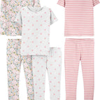 8 / Grey Dots/Pink Stripe/White Ditsy Floral