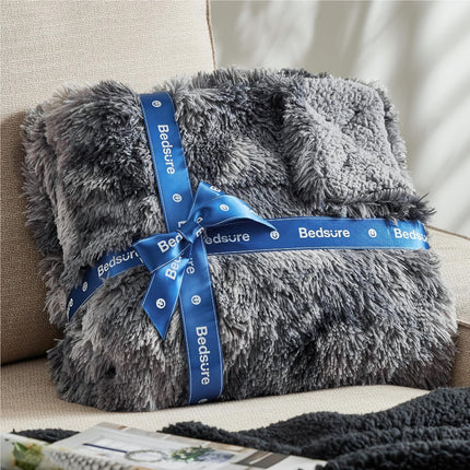 Bedsure Gentlesoft Fluffy Fuzzy Faux Fur Throw Blanket for Couch, Soft Sherpa Fleece Cozy Gifts for Women, Plush Bed Blanket Room Decor for Men, Thick Warm Teen Gifts Winter Bedding