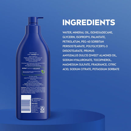 Essentially Enriched Body Lotion for Very Dry Skin with Hyaluronic Acid, Almond Oil and Deep Nourishing Serum, 72-Hour Body Moisturizer, 16.9 Fl Oz Pump Bottle, Pack of 2