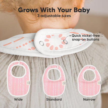 8-Pack Organic Baby Bibs for Drooling and Teething (Sweet Charm) | Soft Cotton Bibs for Baby Girl, Boy, Extra Absorbent, Easy to Clean & Put On, Toddler, Newborn, Infant 0-24 Months