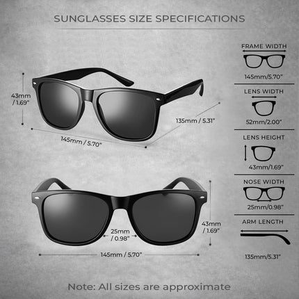 Drifter UV400 Retro Sunglasses - Classic Style Unisex Eyewear for Fashion & Travel, Lightweight Outdoor Shades for Men & Women