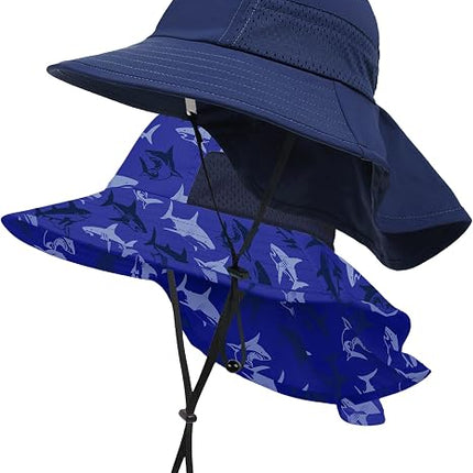 Baby UPF 50+ Sun Hat – Adjustable Wide-Brim Bucket Hat with Neck Flap, 0-6 Months